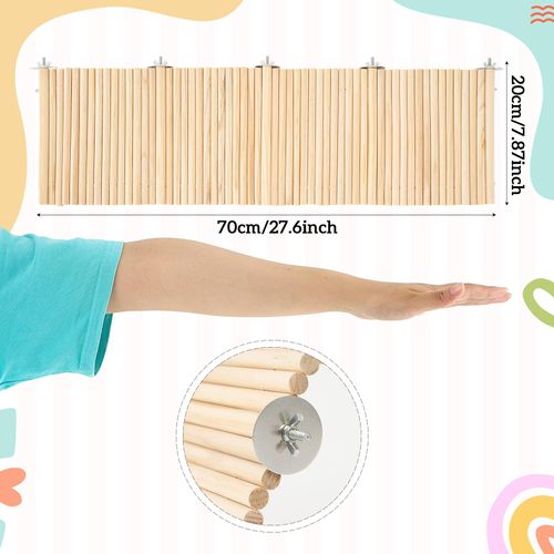 Geelin Chinchilla Running Wheel Fence, Chinchilla Natural Birch Wood Flexible Platform Toy, Climbing Toys for Guinea Pig Rabbit Hamsters Gerbils Rat and Other Small Animals Cage Accessories
