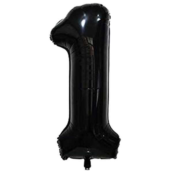 Tellpet Black Number 1 Balloon, 40 Inch