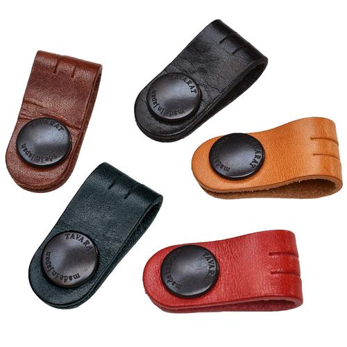 Tabarat Cord Clip, Cable Clip, Band, Genuine Leather, Normal Size, Made in Japan, Himeji Leather (5 Color Set, Set of 5)