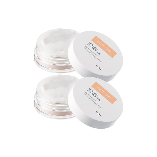 Tubert Mineral Sunscreen Set of 2 (Shimmer Semi-Matte Each), 0.1 oz (4 g) x 2, SPF 50+ PA+++++, Sunscreen Powder, Non-Chemical Fullerene