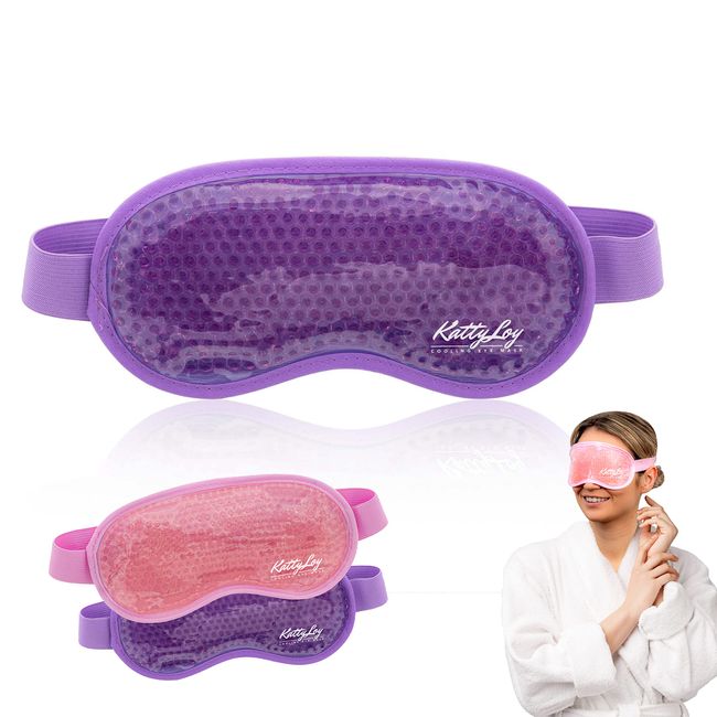 Katty Loy - Gel Eye Mask - Luxury Cooling Eye Mask for Hot Cold Therapy - Reusable Gel Mask Soothes Puffy Eyes & Dark Circles - Cold Eye Mask Relives Headaches, Migraines & Sinus Pain (1 Supplied)