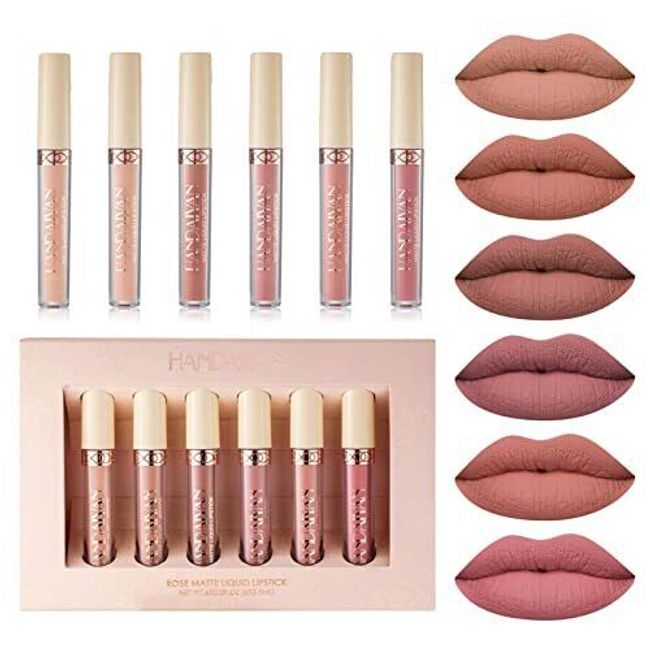 Labiales mate larga duracion kit set maquillaje juego pintalabios lapices 6PCS