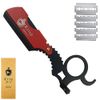 Professional Classic Straight Edge Barber Razor For Close Shaving - Salon Quality Men's Beard Cut Throat Finger Razor Shavette With 5 Shaving Blades By Krisp Beauty