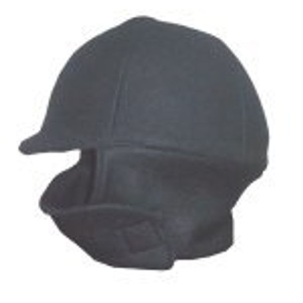 Fleece Equestrian Riding Helmet Cover with Neck Warmer - Black