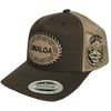 Capsnmore Sinaloa 2 Logos Hat Brown Khaki Mesh Trucker