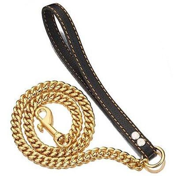 Chain Dog Leash Metal Chew Proof 12MM Pet Leash Chain with Total Length 5.0 FT