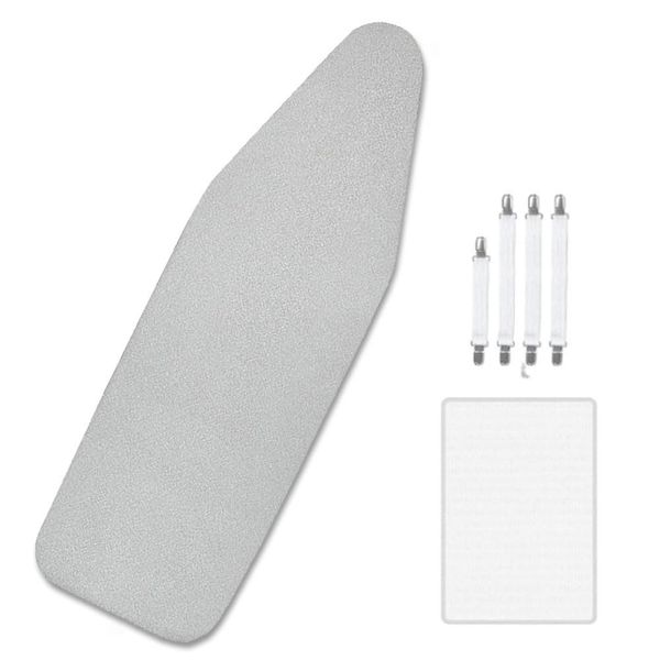 Exclen Extra Thick Polyester Felt Padded Elastic String Heat Reflective Ironing Board Cover (122x38cm)