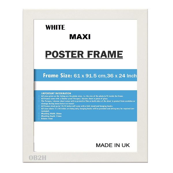White Maxi Poster Frame. Size. 61 cm x 91.5 cm(36 x 24)