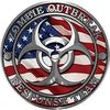 Reflective Zombie Response Team Zombie Outbreak Decal with American Flag