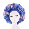 DEPHNARSA Extra Large Sleep Cap Jumbo Cap Large Satin Bonnet with Comfort Elastic Band (I-Printed 3PK)