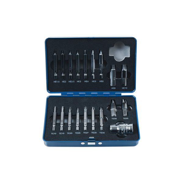 Laser 7678 Extractor Set for Torx® Hex Fittings 19pc