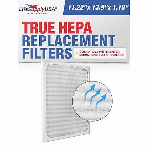 LifeSupplyUSA True HEPA Filter Replacement Compatible with Hunter 30925 HEPAtech