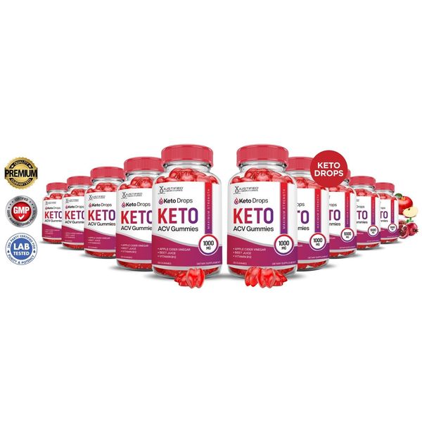 Keto Drops Keto ACV Gummies 1000MG Apple Cider Vinegar 600 Gummys