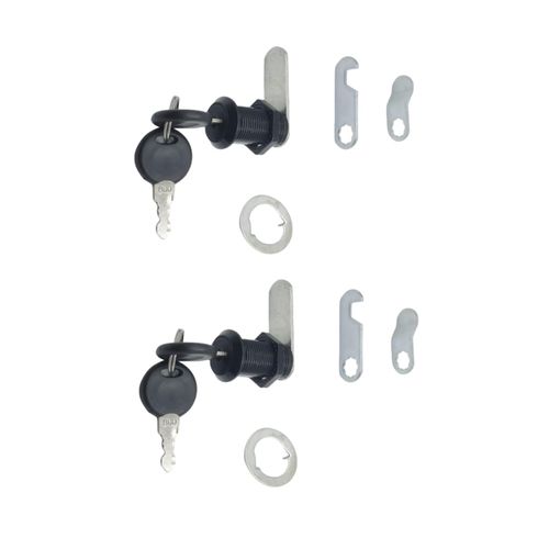 Black 1-1/8'' Cam Locks Cabinet Lock for Cabinet Desk Drawers, RV Box, Trailer, Full File Drawer Mailbox RV Storage Replacement Set, zinc Alloy (2 Pieces)