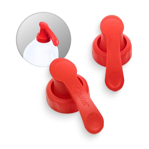 Topster Milk Top Pourers (Red) - Milk Bottle Pourers for Plastic Bottles, for Skimmed Milk Plastic Milk Bottles, Eliminates Milk Spillage, Mess & Drips Around The Kitchen & Fridge, (2 Packs)