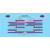Red Purple Blue Semi Stripe Graphic 1:64 Scale