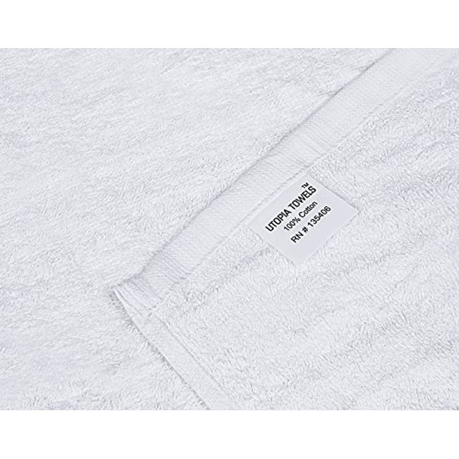 Cotton Washcloths Set 100% Ring Spun Cotton, Flannel, Soft (24 Pack, White)