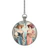 Elegant Springtime Victorian Ladies Single Sided Ceiling Fan and Light Pull Chain Pendant