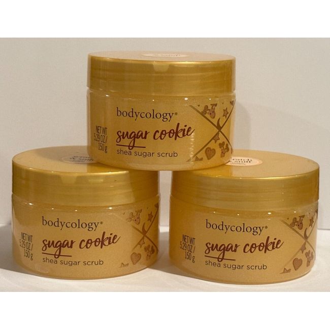 3 Bodycology Shea Sugar Scrub Women - SUGAR COOKIE - 5.29 oz - Insert Sealed