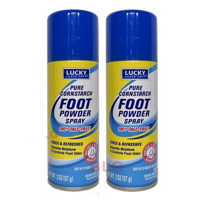 CORNSTARCH FOOT POWDER SPRAY Moisture Odor Control 2oz 100% TALC FREE  (2-Pack)