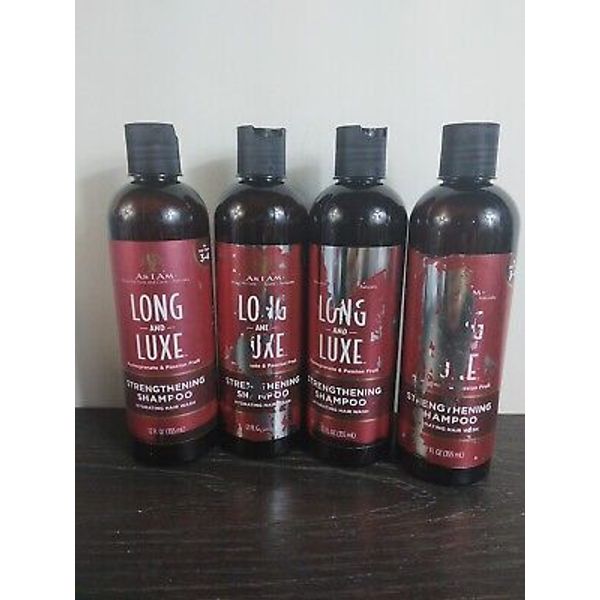4 Pack Strengthening Hydrating Shampoo As I Am Long and Luxe Pomegranate 12oz