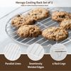 Herogo Cooling Rack Set of 2, Stainless Steel Round Wire Oven Racks for Cooling Baking Cooking Steaming, Rustproof & Smooth Edge, Oven & Dishwasher Safe, Metal Silver (27cm)