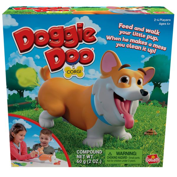 Goliath Games - Doggie Doo Corgi, Feed the Doggie and Collect His Doo to Win, Kids Action Game, for 2-4 Players, Ages 4+