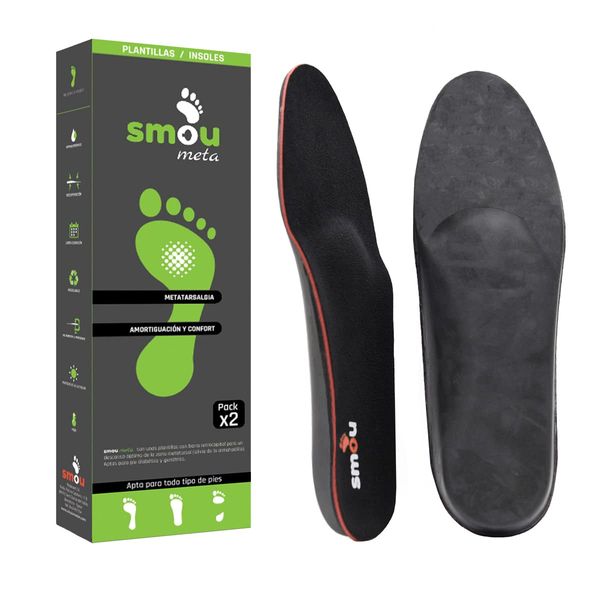 SMOU META Einlegesohlen gel |Schuheinlagen zur Linderung von Mittelfußschmerzen -Metatarsalgie |Ideal für orthopädische schuhe damen-Herren |Einlegesohlen anti schweiß mit Mikrofaserfutter (35-36 EU)