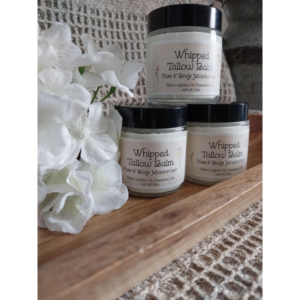 Whipped Tallow Balm Lightly Scented with Orange and Vanilla, 2 net oz