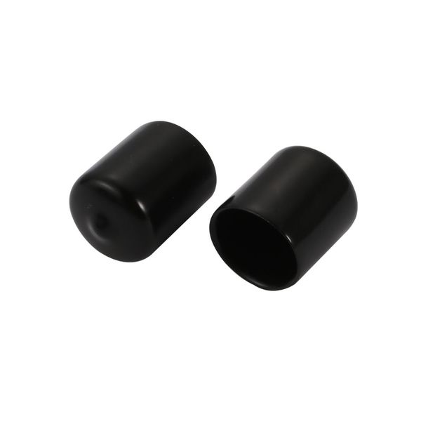 uxcell 2Pcs 20mm Inner Dia PVC Flexible Vinyl End Cap Screw Thread Protector Cover Black