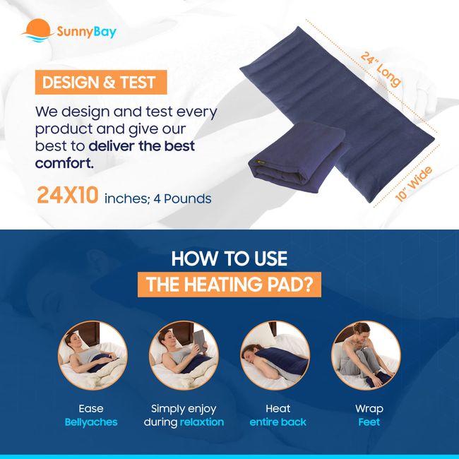 Sunny Bay Microwave Heating Pad, Microwavable Heated Neck Pillow for Moist Hot or Cold Therapy, Heated Neck and Shoulder Wrap with Wheat Filling and