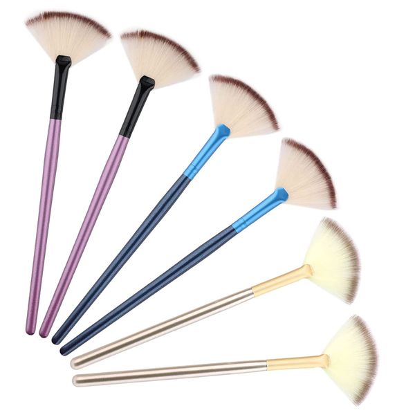 UTMACH 6 Stücke Fächer Masken Pinsel Fächerpinsel Kosmetik Gesicht Applikator Bürste Säure Applikator Pinsel Weiche Fächer Bürste Kosmetisches Makeup Werkzeuge für Frauen Mädchen Schlamm Lehm-Maske