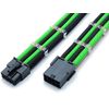 8 Pin PCIE GPU Sleeved Extension Cable 30cm + 2 Cable Combs - Shakmods (Green & Black)