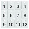 ABS Plastic Numbered Tags Rectangle Key Tags ID Tags Number Disc with Hole (1-50, White)