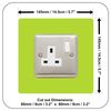 Single Socket Surround | Square | Acrylic Back Panel or Finger Plate | Light Switch Plug, Font Colour:Lime Green