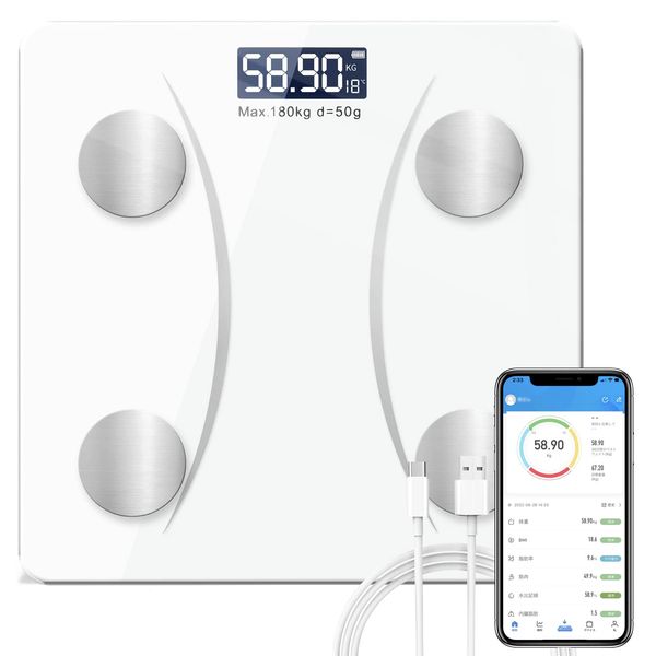 Body Weight Scale, Body Fat Meter, Bluetooth Interlocking Smartphone, Body Composition Meter, Body Scale, 2023 - Weight, Body Fat Percentage, Muscle Percentage, Body Moisture Percentage, BMI