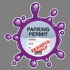 Artisticky Parking Permit Holder Skin PURPLE SPLAT