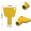 SUL Meter Box Key - Gas Meter Key - Plastic Utility Key - Meter Cupboard Key - Triangle Key - Electric Meter Key - Triangle Socket Spanner Key - 2 Pack (Yellow)
