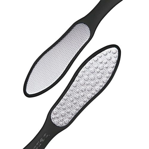 BEZOX Foot File (1 PCS), Double Sided Foot Scraper Callus Remover, Foot Rasp for Cracked Heel and Foot Corn Removal, Stainless Steel Pedicure File W/Cloth Storage Bag