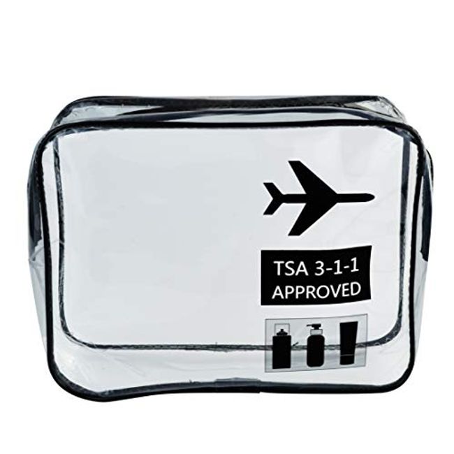 TSA Approved Toiletry Bag - 5 Pack Clear Toiletry Bags - Quart
