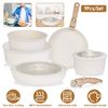 ChefPro 9Pcs Nonstick Aluminum Cookware Set with Detachable Handles
