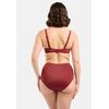 Sans Complexe Damen Elevated Basics Maillot de bain, Culotte Taille Haute, Pomegranate, 36/38