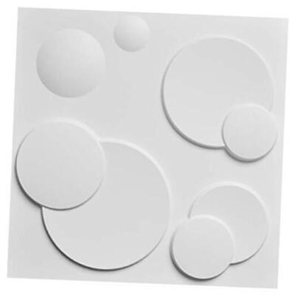 Decorative PVC 3D Wall Panels, White Ring, 19.7" x 19.7" (12 Pack)