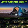 49ft Camping Yellow String Light, Multifunctional Outdoor Lighting Led Torch