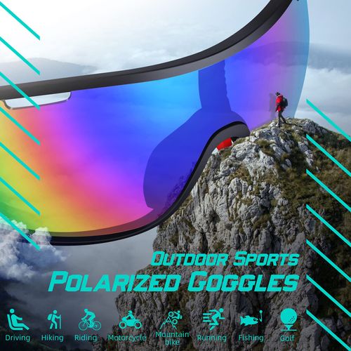 SAWUTPV Cycling Glasses Men Women Polarised with Prescription TR90 Sports Glasses Cycling Windproof MTB Sunglasses 5 Interchangeable Lenses (Black)