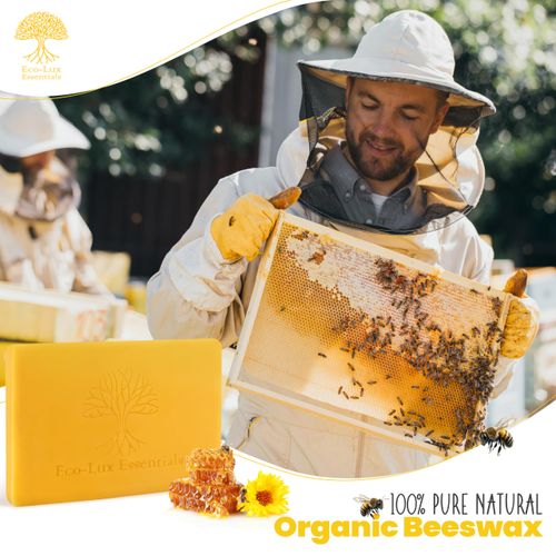 Yellow Bees Wax Block Large 100% Pure and Natural Triple Filtered Beeswax for Skin, Face, Body and Hair Care DIY Creams, Lotions, Lip Balm and Soap Making Supplies 14.4oz