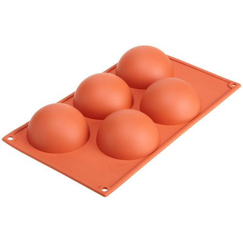 Silikomart Siliconflex Half-Sphere Mold, 4 Oz, 3.15" Diam. x 1.57" Deep, 5 Cavities