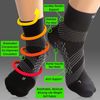 TechWare Pro Ankle Compression Socks - Plantar Fasciitis Socks. Ankle Brace & Foot Support. (Black Medium)