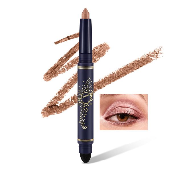 Boobeen Lidschattenstift, Matte Glitter Crayon Eyeshadow Pencil, Eye Primer & Brightening Stick für langanhaltendes Make-up, mit integriertem Smudger