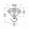 ElekTek Ceiling Chandelier Hook Plate 65mm - Brushed Antique